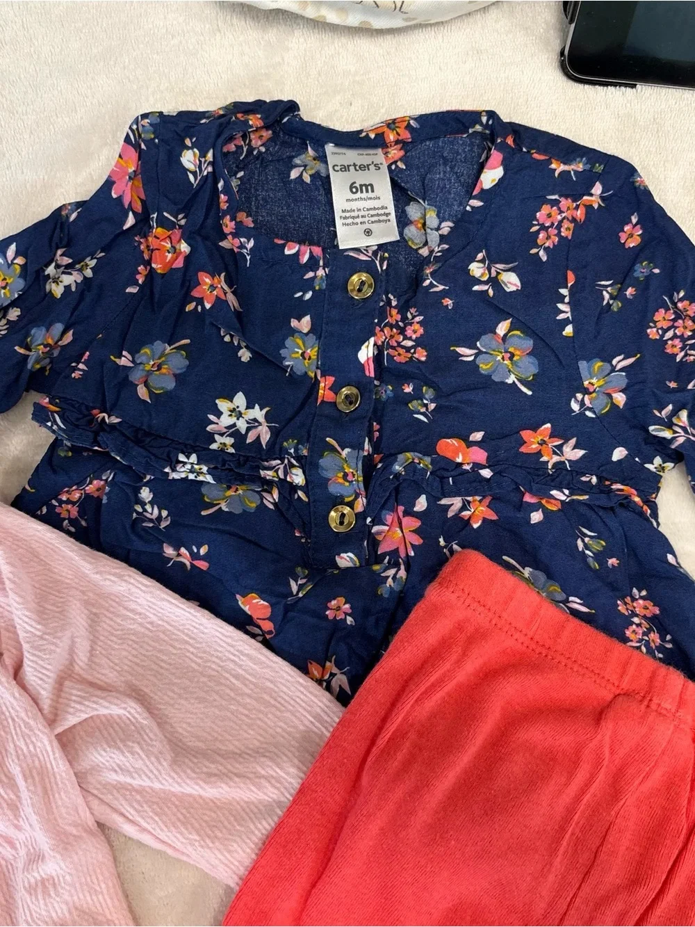 Carters 6 month baby girl bundle pants long sleeve cardigan